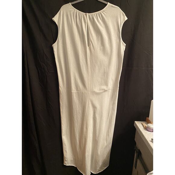 Free People Beach White paneled gathered at center hi low Coverup Oversized - Picture 5 of 10